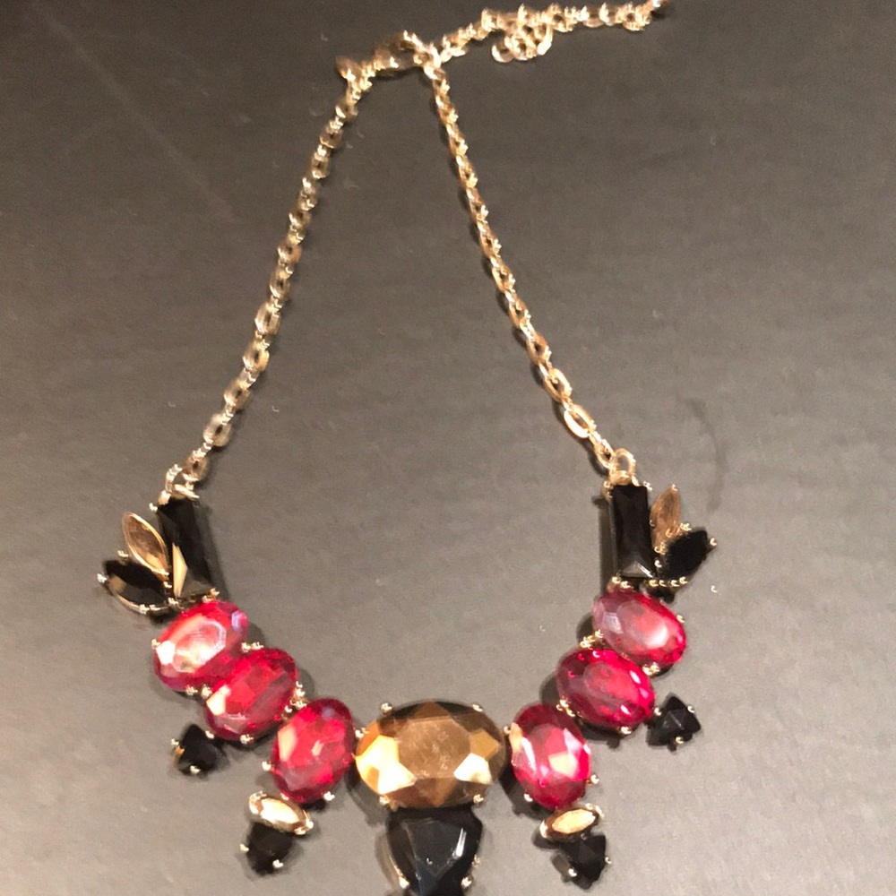 Red statement necklace